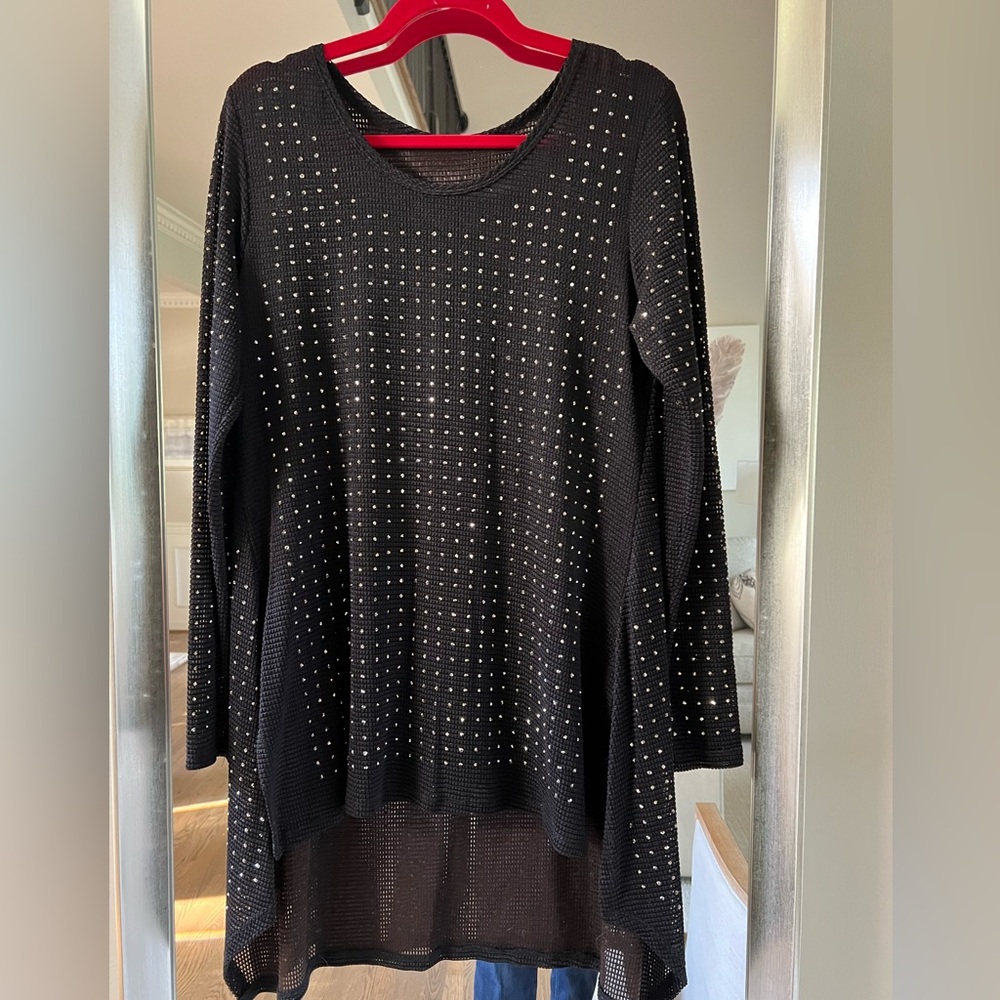 Black Studded Women's Top